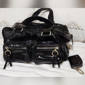 Chloe Black Patent Leather Betty Shoulder Bag w/Coin Purse